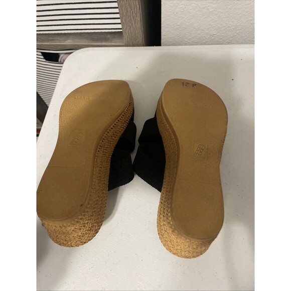 Italian Shoemakers Wedge Sandals Blue Strap Size 7 M Made in Italy - Picture 12 of 15